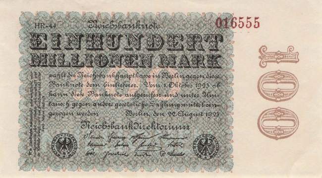 100 Millionen Mark 1923